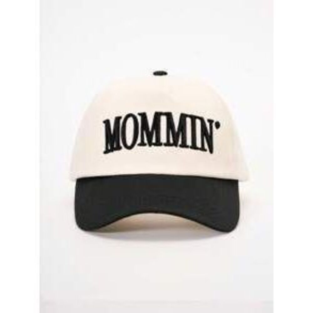 1pc Adjustable Embroidered "MOMMIN" Colorblock Baseball Cap, Casual Sun Hat For…